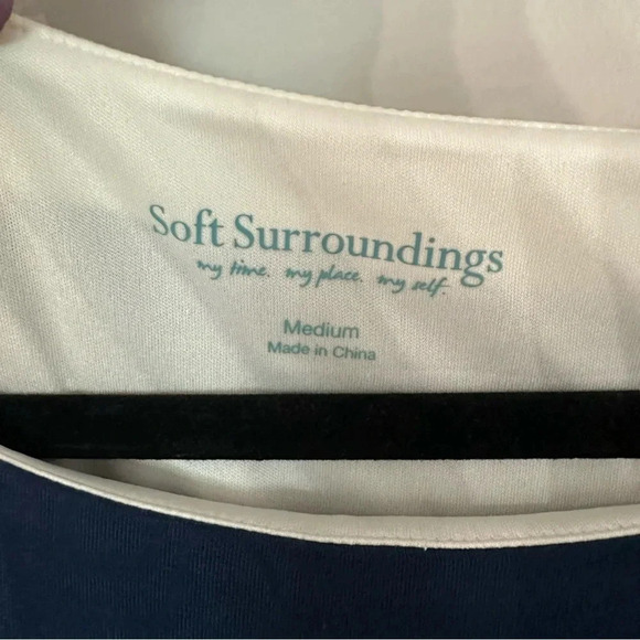 Soft Surroundings Vela Infinity Dress Blue & White Stripe Sleeveless Size M GUC - Picture 5 of 8